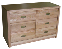 Woodcrest Dresser, 6 Drawers, 3 Side by Side, 60"W